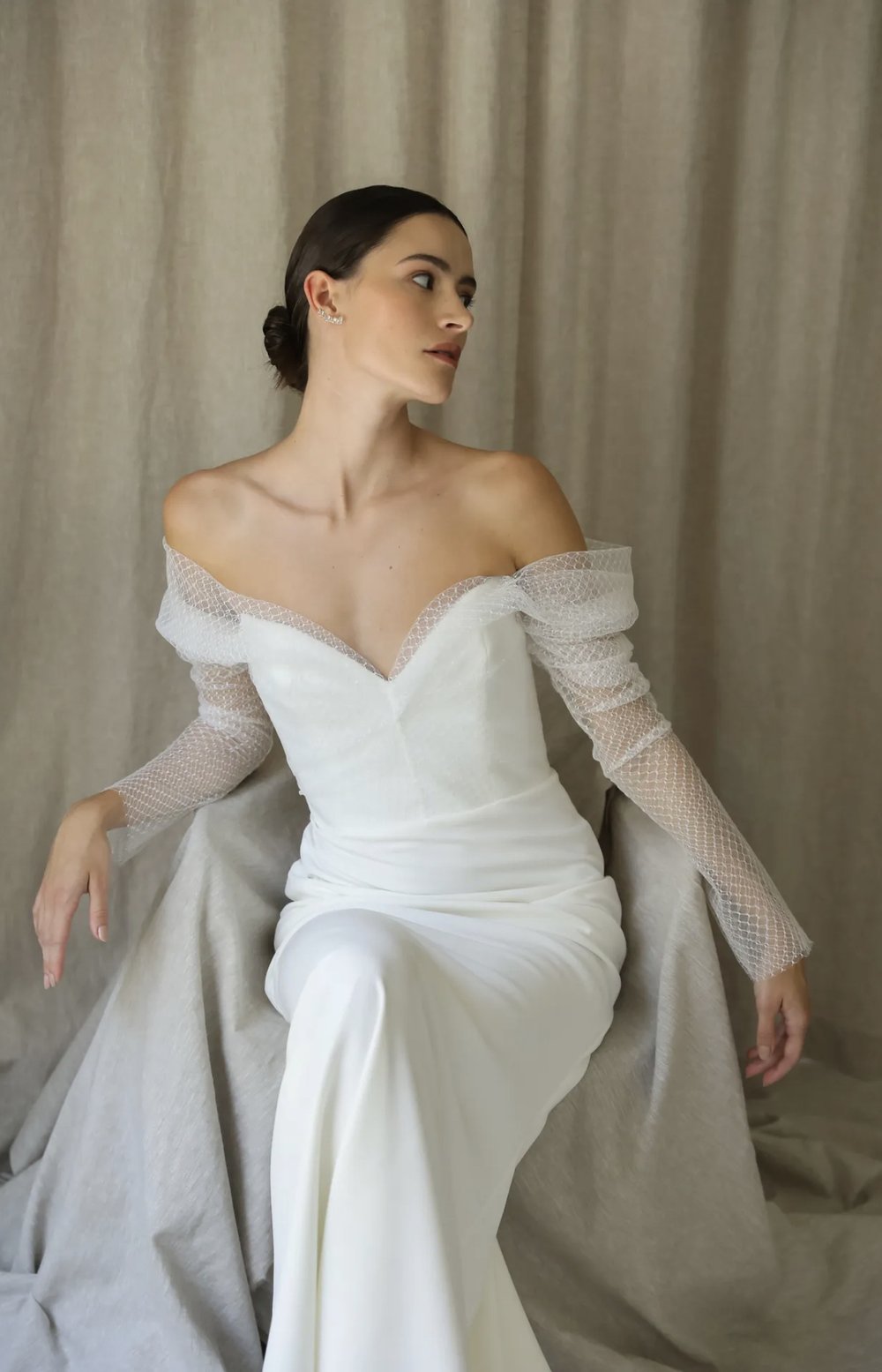 white mesh wedding dress Newhite Mercer Wedding Gown – Belle Bridal Atelier Chicago – Belle Atelier