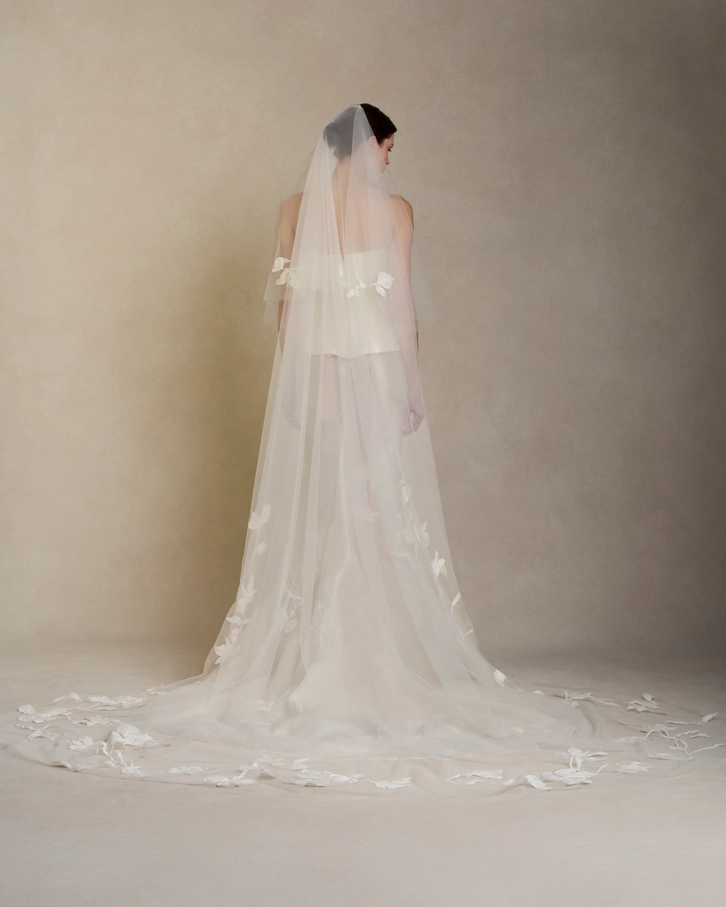 Hand Painted Iris Drop Veil