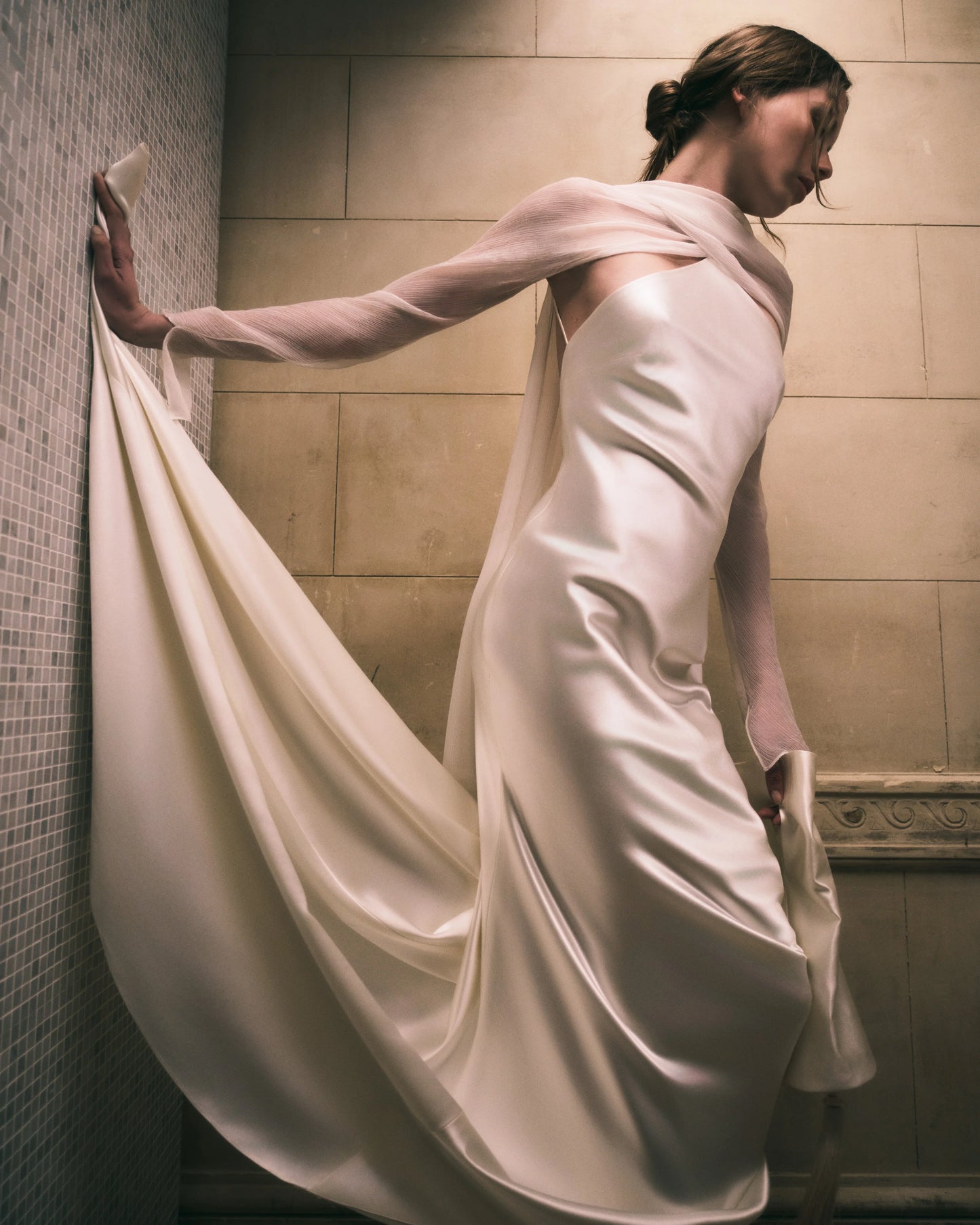 Mari Crinkle Chiffon Sleeves